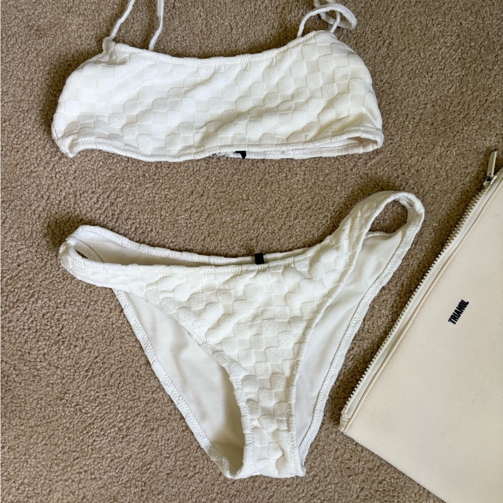 Triangl Swimwear Ivory Textured Bikini Set